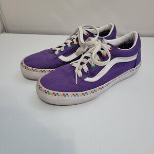 Vans Old Skool Purple Rainbow‎ Checkered Size 5 Junior